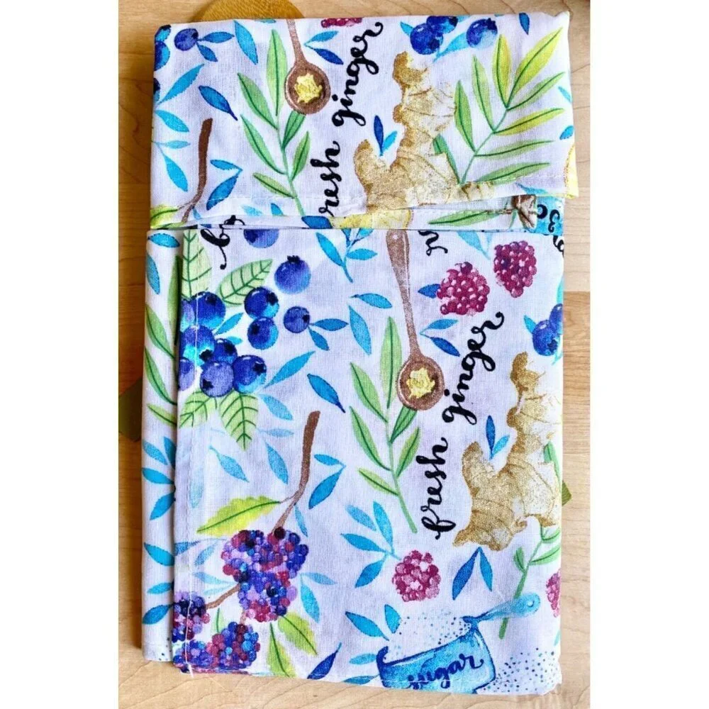 New Mixed Berry Jam Fruit Theme Wooden Spoon & Cotton Kitchen Towel Gift Set